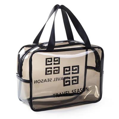 China Wholesale Fashion Handle Cheap Cosmetic Bag Transparent Toiletry Bag For Travel for sale