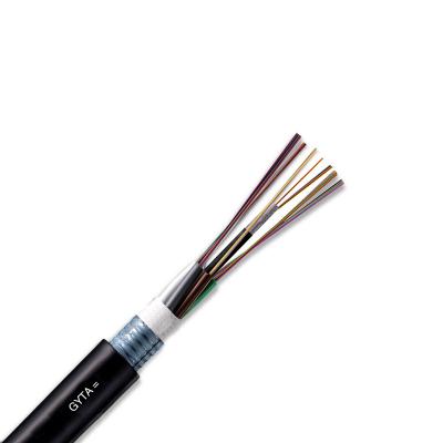 China Polyethylene (PE) Single Mode Tube 24 Core GYTA Fiber Optic Cable Black Outdoor Armored Stranded Loose Price Best Price for sale