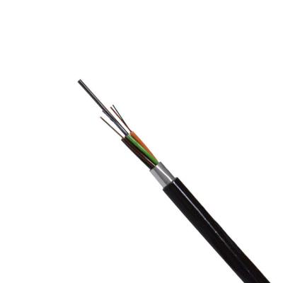 China Black Polyethylene (PE) GYTA stranded loose tube 6 core single mode outdoor armored fiber optic cable best price for sale