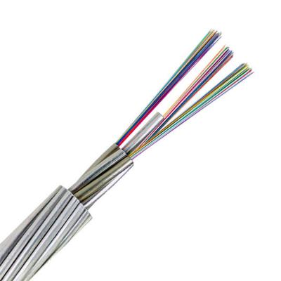 China Aerial Stranded Stainless Steel Tube OPGW Cable 96 Core Single Mode Fiber Optic Cable OPGW1-4 for sale