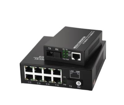 China FTTH Fiber Media Converter 100Mbps 1 Fiber Port +1/8RJ45 Port Fiber To Ethernet Converter for sale