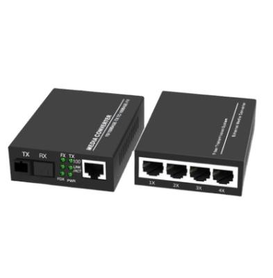 China FTTH Tanghu SC Port 100M 1 Port Fiber Optic Port +1/4RJ45 Fiber Media Converter for sale