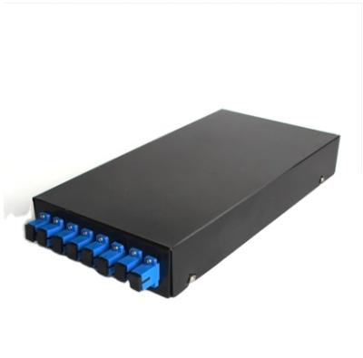 China SC 8 Fiber Optic Left End Fiber Optic Cable FTTH Patch Panel Desktop Type With Adapters for sale