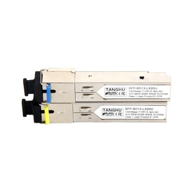 China Telecommunication Tanghu 1.25G Gigabit Module SFP 3KM SC Connector 1000M Fiber Optical Single Fiber SFP for sale