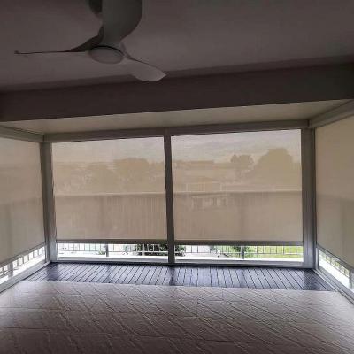 China High Quality Outdoor Vintage PVC Electric Zipper Rail Windproof Roller Shade For Window for sale