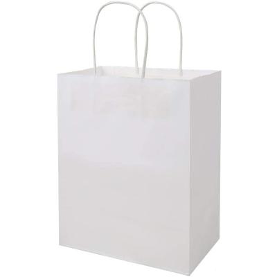 China Professional Supplier Kraft Eco - Friendly Paper Bags White With Handles Retail Wedding Shopping Bags Restaurant Caterer for sale