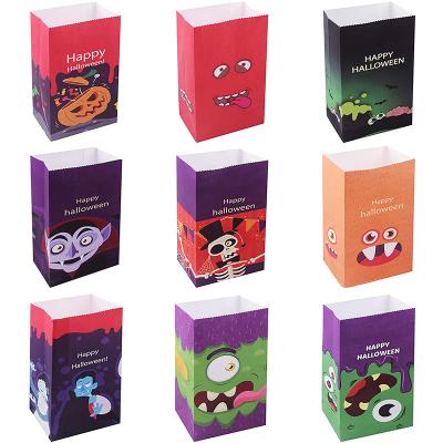 China New Eco-Friendly Design Halloween Paper Trick Or Treat Bags Trick-Or-Treat Goodie Bags With Stickers For Favor Party Supplies for sale