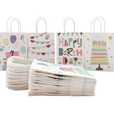 China China Wholesale Eco-friendly Small White Gift Bags Set Birthday Gift Paper Bag With Handle For Fruit And Vegetable Cupcake for sale