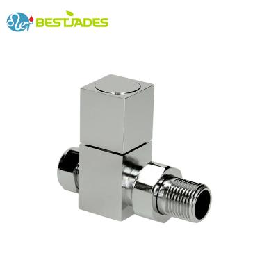 China Contemporary Brass Chrome Straight Square Radiator Heating Valve For Radiator BJ21007 for sale