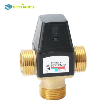 China General Brass Thermostatic Solar Electric Hot Water 3 Way Valve Shower Thermostatic Mixing Valve BJ45005 for sale