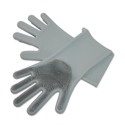 China Wholesale 100%food grade silicone dish washing gloves silicone cleaning scrubber dish brush food grade wash gloves for sale