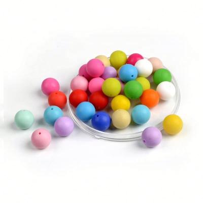 China Other Color 12mm 15mm 20mm BPA Free Silicone Round Baby Silicone Chewable Teether Bead For DIY Necklace for sale