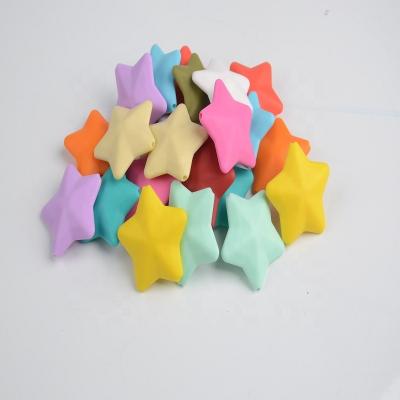 China Others BPA Free Loose Silicone Pentagram Chew Beads For Teething Jewelry for sale