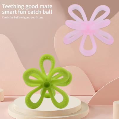 China Eco-Friendly Floral Ball Designs New Silicone Baby Teethers Baby Teether Toy Silicone Teether for sale