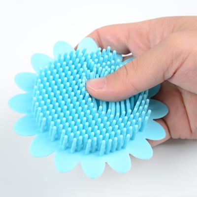 China All Natural Silicone Massage Baby Bath Shower Brush Silicon Baby Bath Brush Soft Silicone Bathing Tool for sale