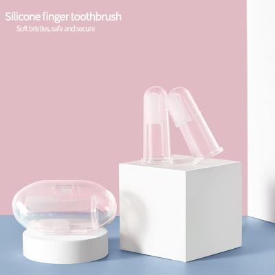 China Hot Sale Private Label Foldable Baby Silicone Finger Toothbrush With High Quality for sale