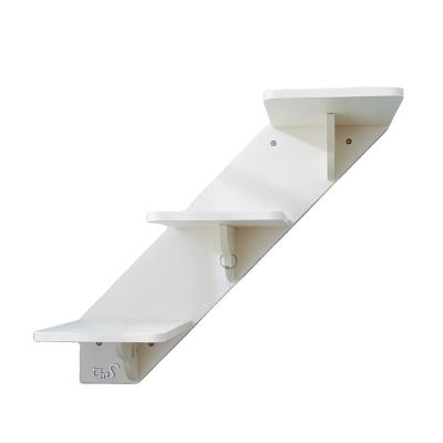 China Low Good Left High Wooden Wall Shelf Rising Shelves / High Left Right White Cat Stairs White Cat Rising Shelves for sale