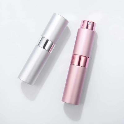 China Mini 8ml Recyclable Empty Aluminum Spray Atomizer Perfume Tube Bottles Mist Spray Bottle For Traveling for sale