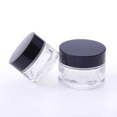 China Wholesale Empty Personal Care Cream Glass Jar 5g 10g 15g 30g 50g 100g Cosmetic Cream Bottle With Plastic Cap for sale