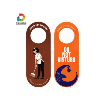 China Eco-friendly Do Not Touch Hotel Door Hanger Paper Door Hanger for sale