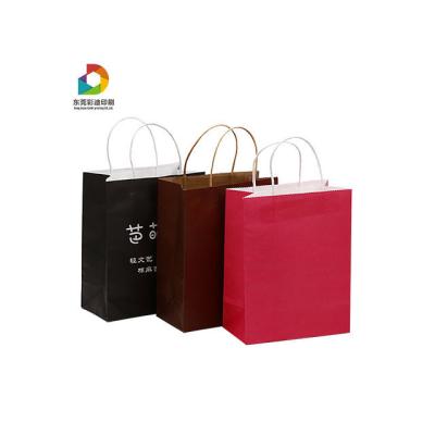 China Wholesale Cheap Recycled Paper Bag Custom BIODEGRADABLE Printing Logo Paper Gift Shopping Bag With Handle for sale