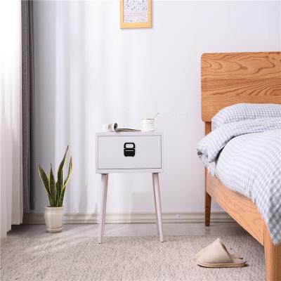 China Wholesale Modern Wooden Bedside Table Factory Eco-Friendly Solid Wood White Bedside Table for sale