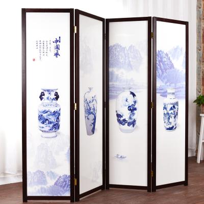 China New Classical / Postmodern Chinese Folding Screen Mobile Folding Living Room Split Solid Wood Screens for sale