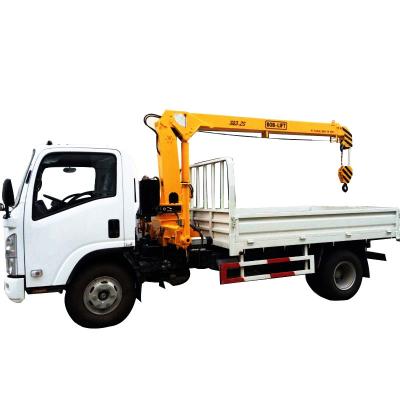 China TRUCK CRANE 3.2 ton small mobile hydraulic telesocpic boom truck mounted crane for sale