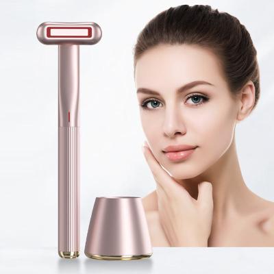 China Skin Tightening New trend product 360 Degree Rotation Advanced skincare wand red Light Therapy Face EMS Facial Anti Aging Wrinkle Eye Massager for sale