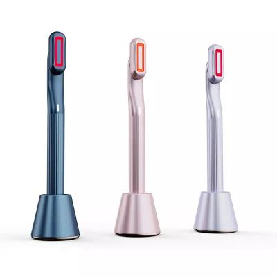 China Wrinkle Remover Home Use Eye Beauty Massager 360 Degree Rotation Microcurrent Hot Skincare Led Facial Wand Red Light Therapy Wand for sale