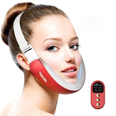 China Portable Rechargeable Wrinkle Remover EMS Vibrating RF Home Anti Wrinkle Chin V Face Slimming Belt for sale