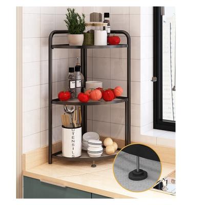 China 3 Tiers Kitchen Sustainable Pantry Rack Shelf Home Bathroom Storage Organizer for sale