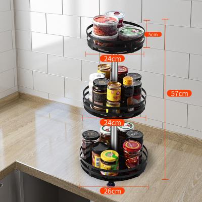 China 360 Degree Rotating Kitchen Spice Storage Organizer Kitchen Storage Viable Desktop Rack for sale