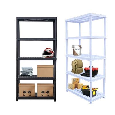 China Suitable for Blue Out Plastic 5-Tier Free Standing Rack Shelving Unit for sale