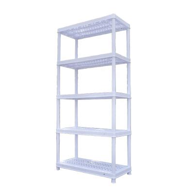 China Corrosion Protection 5 Tier Storage Rack Household Adjustable Plastic Shelving Organizer For Bathroom for sale