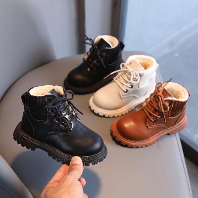 China Other 2021 Children's Winter Solid Suede Short Boots Boys Fashion Martin Boots Girls Soft sole Cotton Shoes for sale