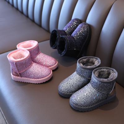 China Other Children's snow boots 2022 New winter sequins Girls fashion warm cotton shoes plush thick boots for sale