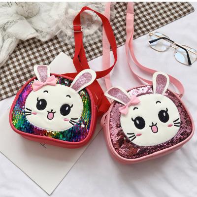 China Fashion Children's 2022 new fashion sequins small bags cute cartoon girl shoulder messenger handbag for sale