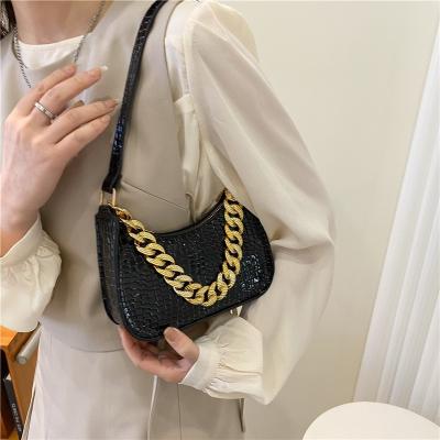 China Fashion 2022 fashion shoulder bags women's crocodile texture bag ladies casual handbag for sale