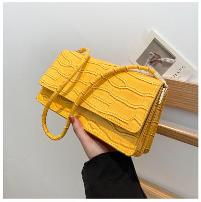 China Fashion women stone pattern candy color square handbag fashion portable shoulder messenger bags for sale