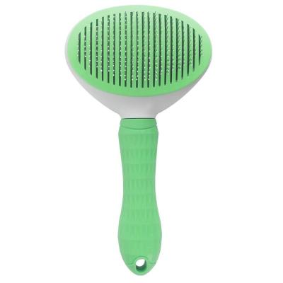 China Sustainable Cat Slicker Brush Remove Dog Bristle Pet Comb Self Cleaning Dog Pet Grooming Brush Automatically for sale