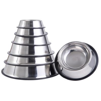 China Stainless Steel Non-automatic Dog Food and Bowl Large/Small Breed Bowl Non-Slip Pet Bowl Large/Small Size Cat Water Bowl for sale