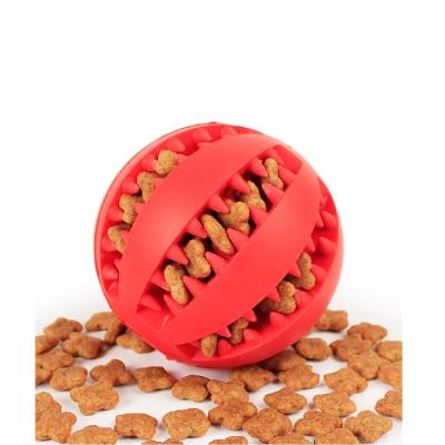 China Viable Wholesale Custom Logo Natural Indestructible Soft Pet Toy Pet Food Ball Dog Chew Products Pet Rubber Ball for sale