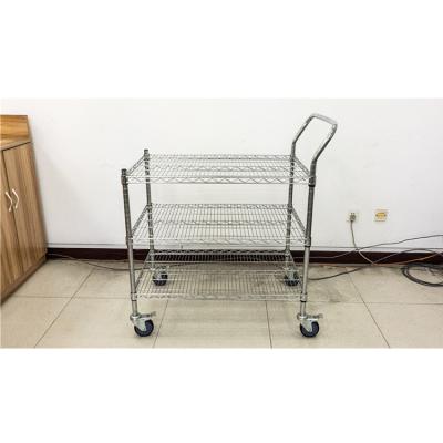 China Multifunctional Folding Wire Mesh Cart Wire Warehouse Storage Mesh Roll Cage Trolley Shopping Trolley for sale