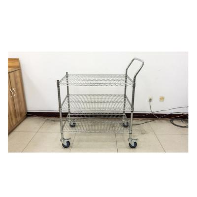 China Rolling Wire Mesh Cage Trolley Cart Kitchen Multifunctional Storage Rack Storage Trolley Cart Storage Fruit Cart for sale