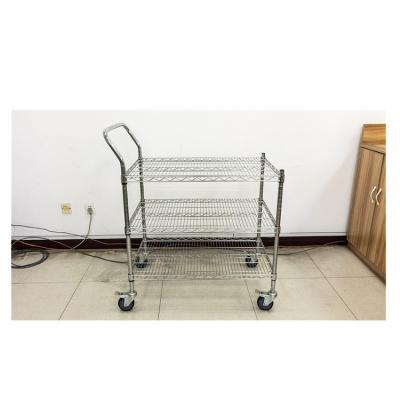 China Multifunctional Storage Wire Mesh Cage Trolley Cart Rolling Cart for sale