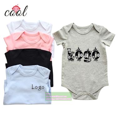 China COOL GARMENT Custom Baby Onesie Comfortable and Breathable for Kids Baby Romper Sublimation White Short Sleeve Baby Onesie for sale