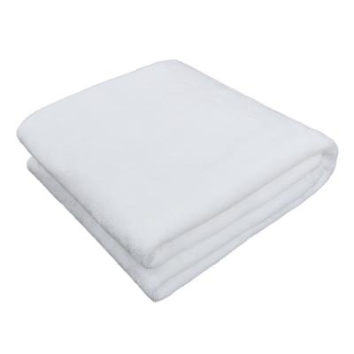 China Folded Blank Soft Baby Sublimation Wrap Blankets Blanket Polyester Flannel White Solid Blankets For Sublimation for sale