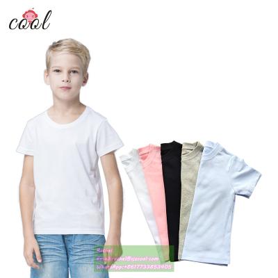 China 180g 100% combed cotton soft fabric baby wear summer anti-shrink good quality comfortable t-shirt for kids cheap price tee shirt for kids for sale