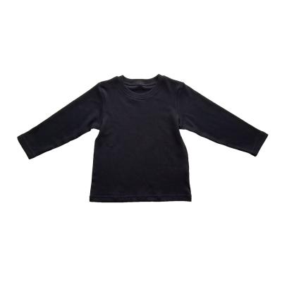 China Wholesale Custom Comfortable Long Sleeve Shirts Anti Shrink Logo Kids Long Sleeve Baby Boy Blank T-Shirt for sale